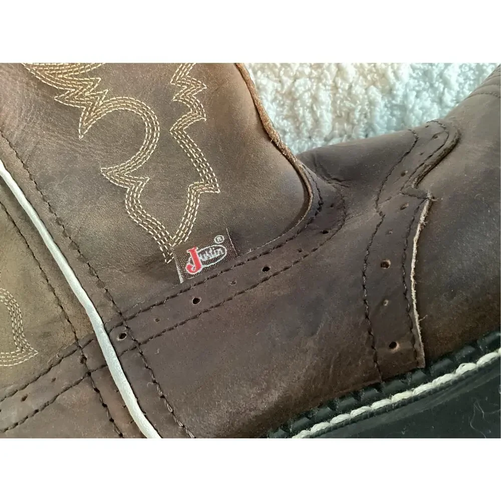Justin kids gypsy western cowboy boots leather kids size 3‎ brown